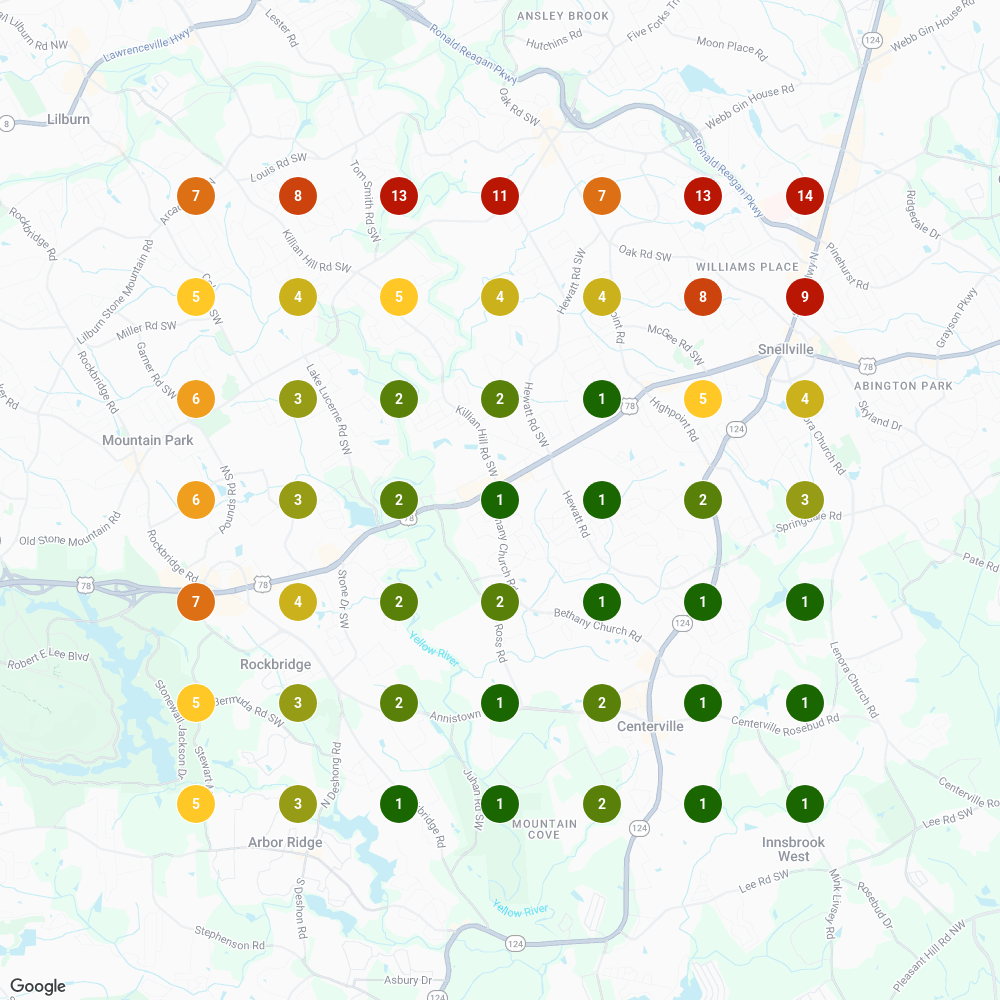 Local Falcon SEO heat map scan